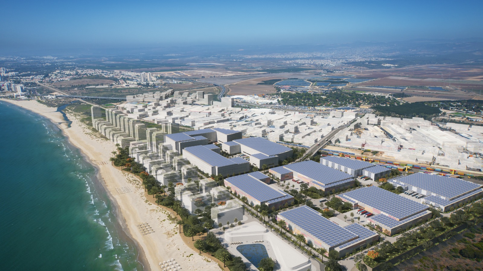 תמונת תצלום מהאויר הפארק הלוגיסטי עכו